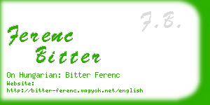 ferenc bitter business card